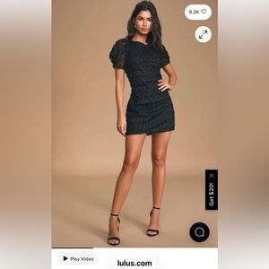 Lulu's Black Lace Mini Dress